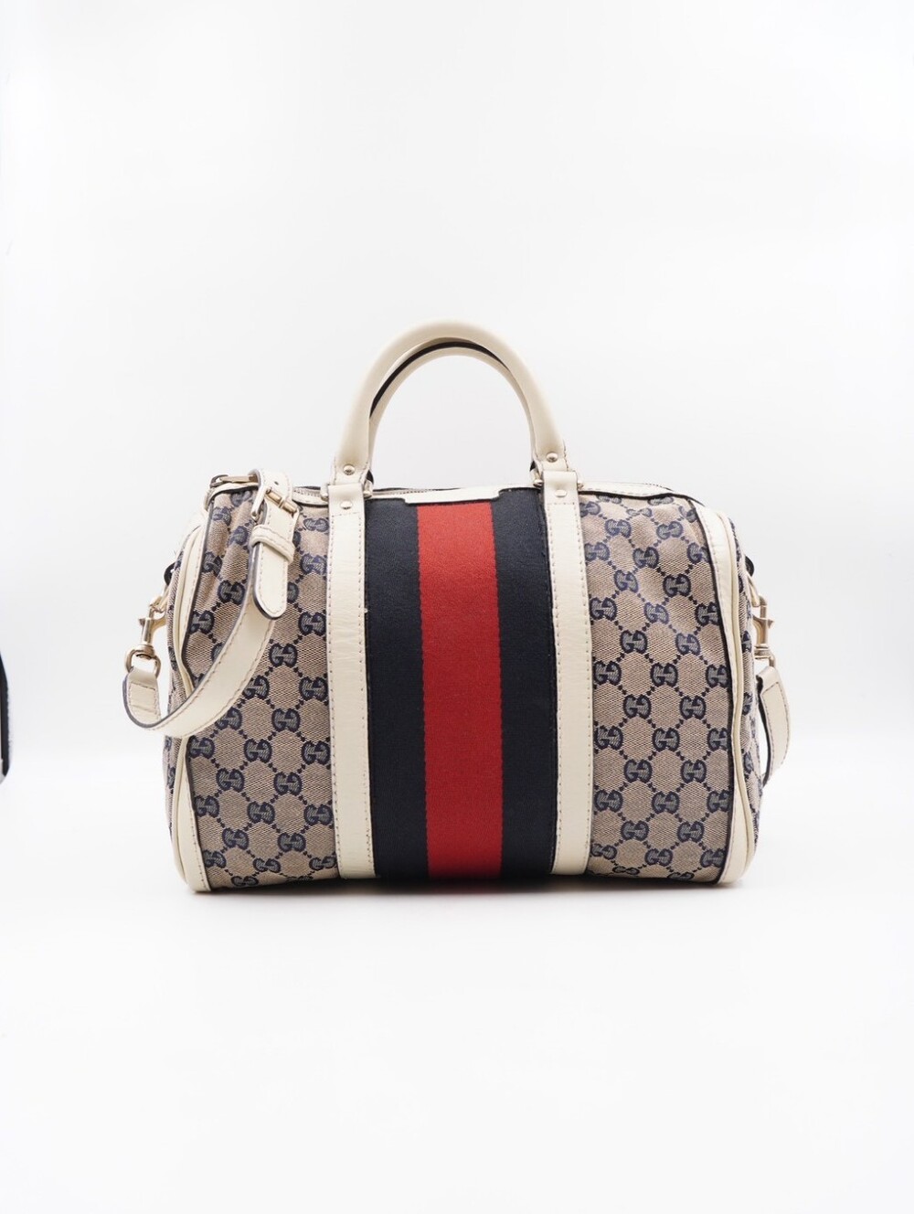 CM45 💗 GUCCI GG Monogram Vintage Web Boston